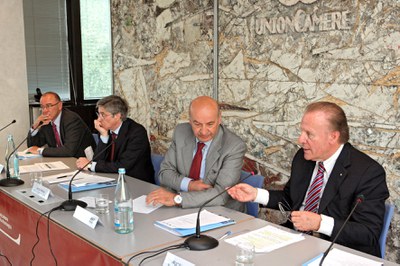 Da sinistra: Ugo Girardi, Vasco Errani, Carlo Alberto Roncarati, Ferruccio Dardanello