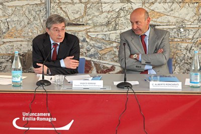 Vasco Errani - Presidente Regione ER, Carlo Alberto Roncarati - Presidente Unioncamere ER
