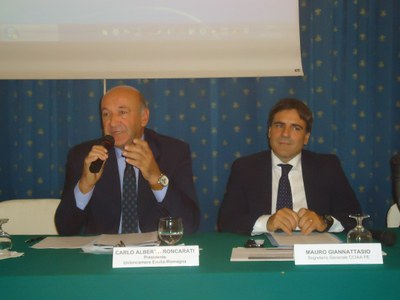 Carlo Alberto Roncarati, Presidente Unioncamere ER e Mauro Giannattasio, Segretario Generale Camera commercio Ferrara 