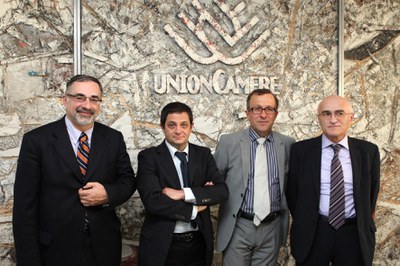 Da sinistra: Emanuel Danieli - Fidindustria ER, Marco Barbero - Cofiter ER, Ferruccio Vannucci - Cooperfidi Italia, Domenico Menozzi - Unifidi