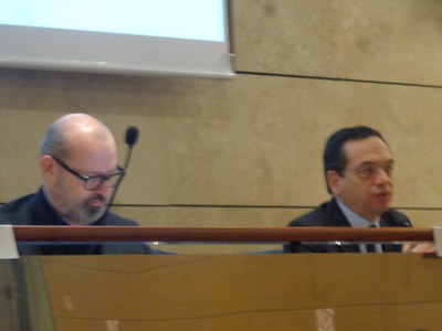 Da sinistra: Stefano Bonaccini, presidente Regione ER - Giuseppe Tripoli, segretario generale Unioncamere 