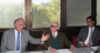 Da sinistra: Claudio Pasini, segretario generale Unioncamere ER - Alberto Zambianchi, presidente Unioncamere ER - Antonio Tinelli, Responsabile Prevenzione San Patrignano