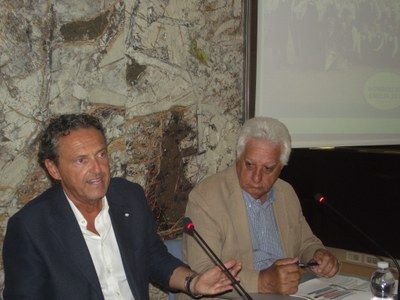 Da sinistra: Maurizio Magni, giornalista e Pierluigi Sciolette, presidente Enoteca regionale Emilia-Romagna